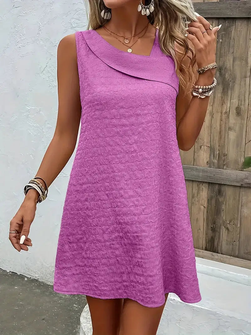 Zwiewna letnia sukienka damska bez rękawów mini tank dress