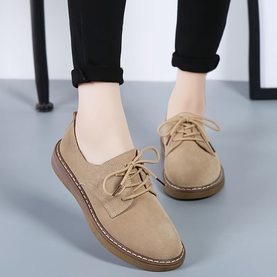 Damskie loafersy wykonane ze sztucznej skóry - Wygodne i oddychające sznurowane buty