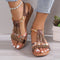 Nille - Boho Glam Plecione sandały na koturnie ze strasami