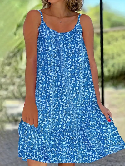 Elegancka sukienka Cami bez rękawów z falbanką, duże rozmiary