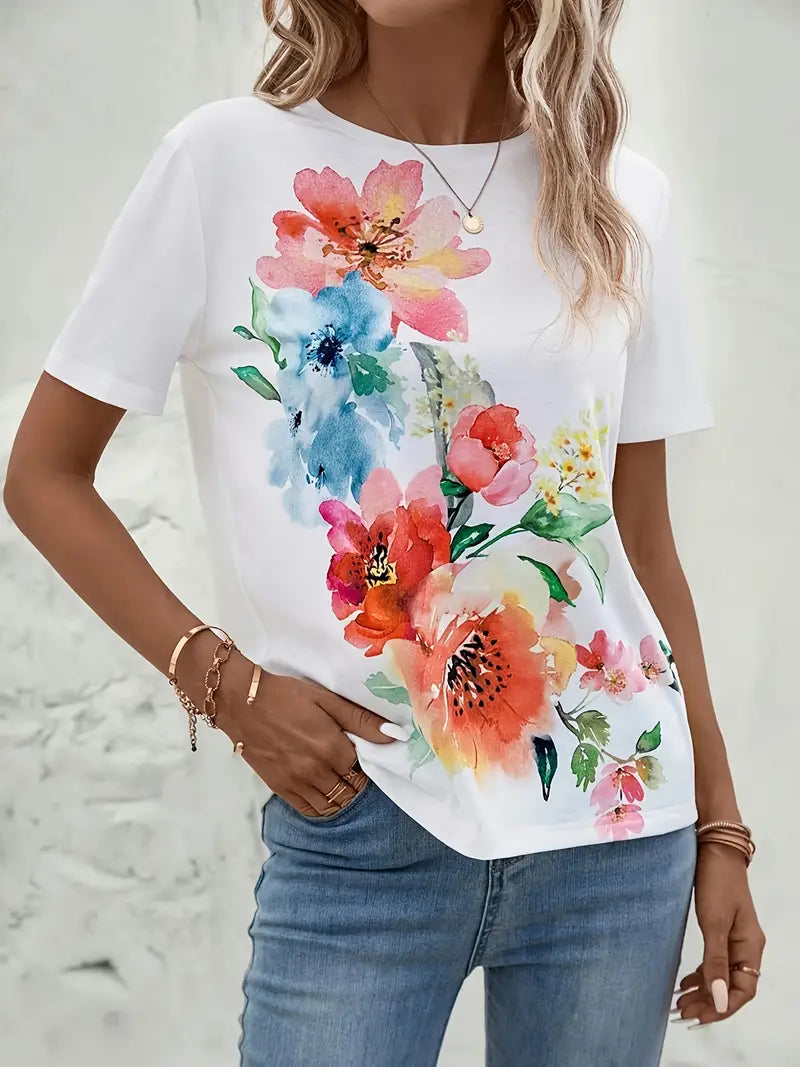 T-shirt z kwiatowym nadrukiem