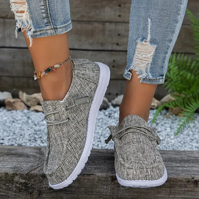 Damskie wsuwane loafersy - wygodne buty letnie wykonane z płótna