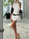 Trendy Zomer Jumpsuit Jurk – Witte Elegante Stijl, Mouwloos, Geplooid, Luchtig & Comfortabel