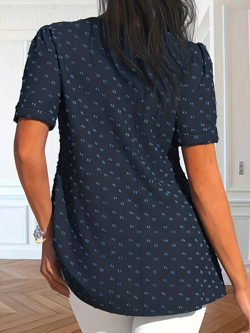 Elegancka szwajcarska bluzka Henley z krótkim rękawem do noszenia w czasie wolnym