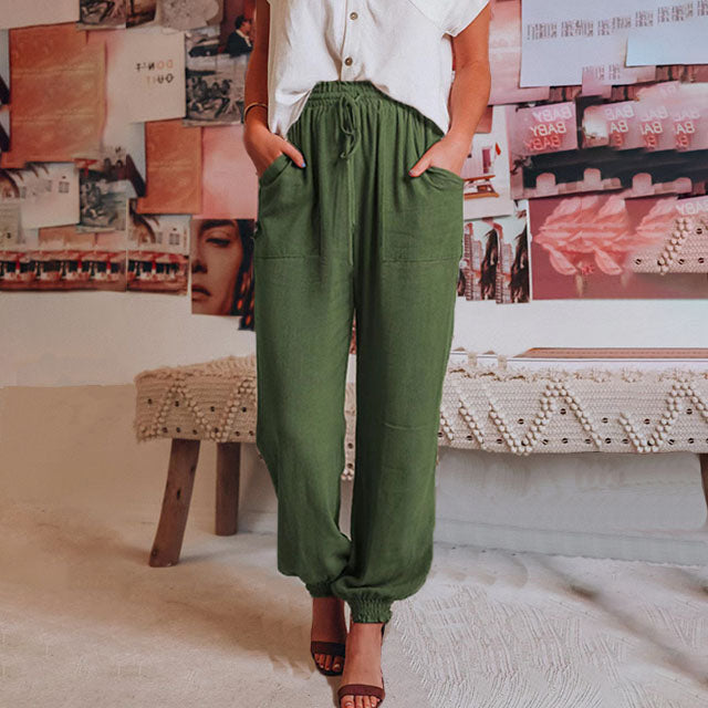 Spodnie jednokolorowe w stylu casual