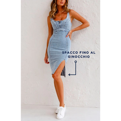 Sara™ - Dżinsowa sukienka o wąskim kroju zapewniająca elegancki wygląd