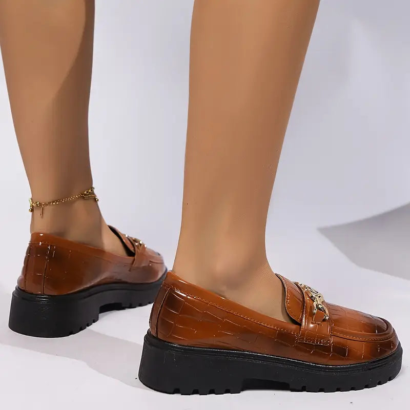 Preppy Preppy Geometryczne mokasyny z gumową i lekkimi Aceent