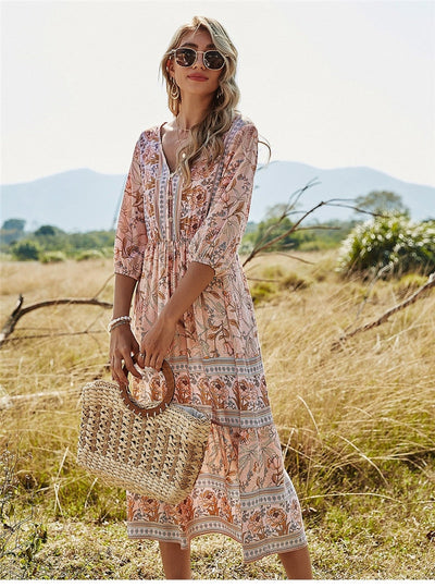 Donata - Luźna sukienka boho