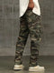 Zimowe spodnie cargo - vintage camo, bawełna, luźny krój