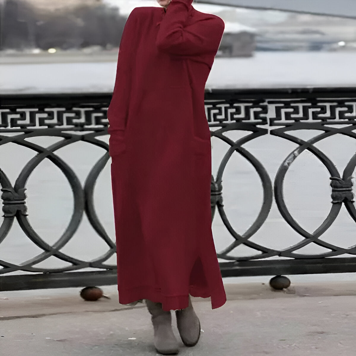 Emanuela™ - Elegancka, super miękka długa sukienka zimowa