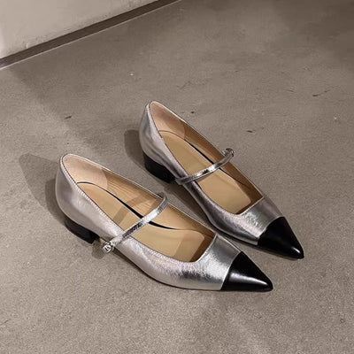 Damskie płaskie buty z łańcuszkiem