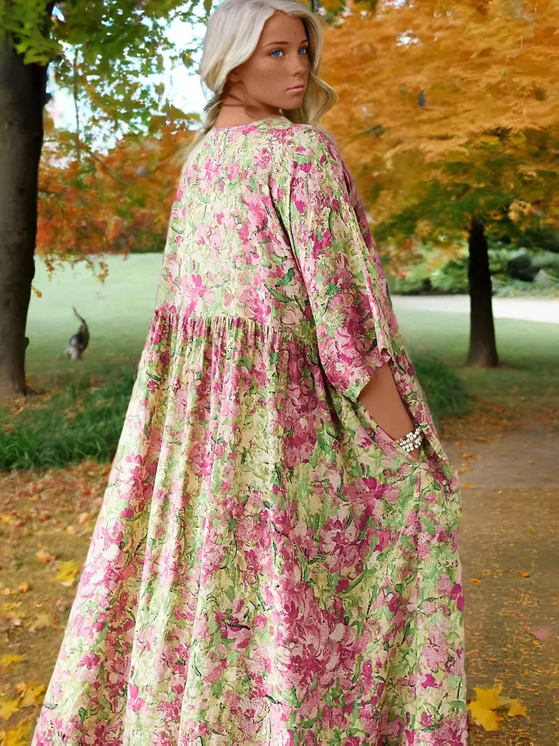 Sukienka Boho Maxi z kwiatowym nadrukiem - przewiewna i letnia