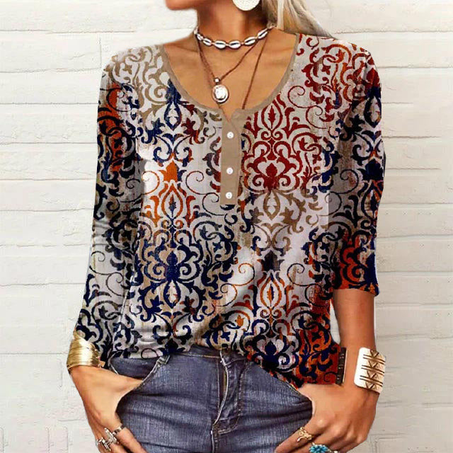 Bluzka z nadrukiem w stylu vintage