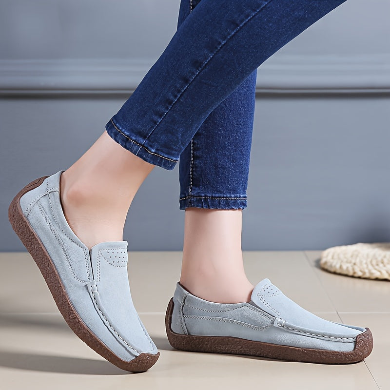 Lekkie damskie loafersy, zamknięte buty wsuwane, modne buty do chodzenia