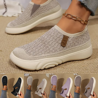 Letnie loafersy damskie - oddychające buty wsuwane z miękką podeszwą