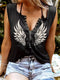 Damski tank top Guitar & Wings z dekoltem w kształcie litery V – letni top bez rękawów