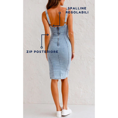 Sara™ - Dżinsowa sukienka o wąskim kroju zapewniająca elegancki wygląd