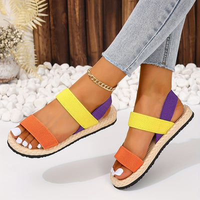 Otwarte palce u stóp, sprężyste paski, naśladowanie Espadrille Sole, buty plażowe