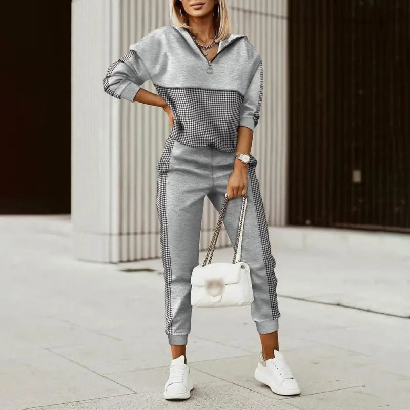 Bluza z kapturem i joggery z zamkiem błyskawicznym