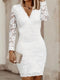 Elegancka koronkowa sukienka bodycon z dekoltem V