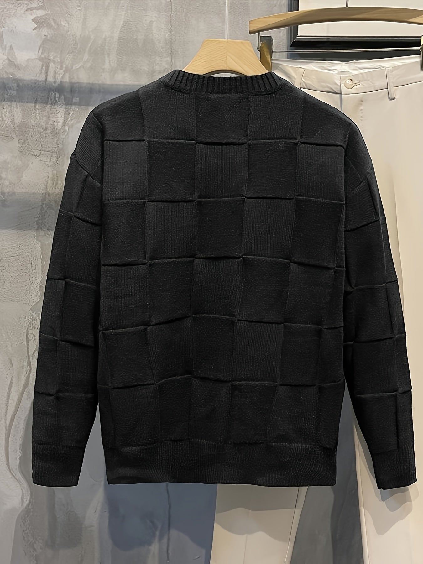 Adrian | Stylowy sweter męski z pikowanym wzorem