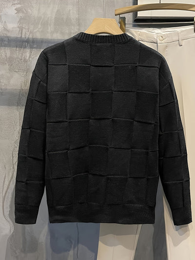 Adrian | Stylowy sweter męski z pikowanym wzorem