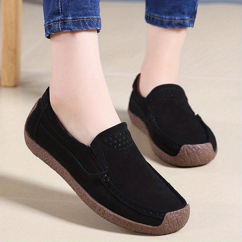 Lekkie damskie loafersy, zamknięte buty wsuwane, modne buty do chodzenia
