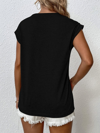 T-shirt z krótkimi rękawami i okrągłym dekoltem na wiosnę i lato