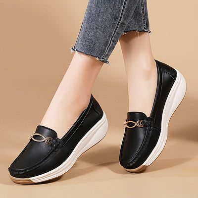 Loafersy Wygodne, lekkie, antypoślizgowe buty z ozdobną klamrą