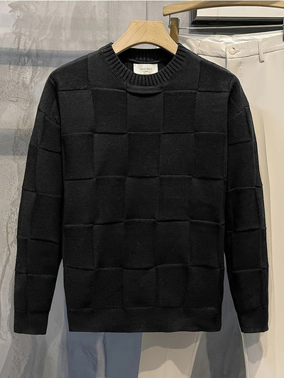 Adrian | Stylowy sweter męski z pikowanym wzorem