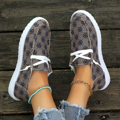 Letnie loafersy damskie - Lekkie buty wsuwane z kwiatowym wzorem