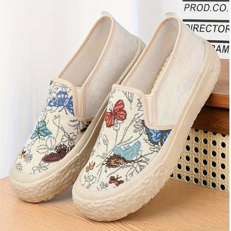 Damskie wsuwane loafersy - wygodne, lekkie i modne z wzorem