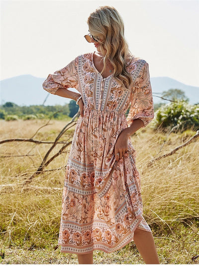 Donata - Luźna sukienka boho