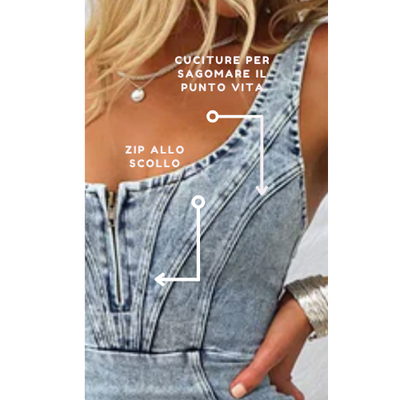 Sara™ - Dżinsowa sukienka o wąskim kroju zapewniająca elegancki wygląd