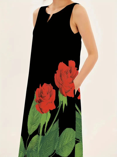 Sukienka maxi o linii A inspirowana stylem vintage Elegancki krótki rękaw z dekoltem w szpic