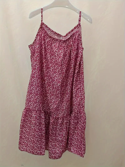 Elegancka sukienka Cami bez rękawów z falbanką, duże rozmiary