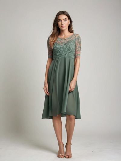 Jara | Sukienka Koronkowa Midi - Elegancja i Komfort