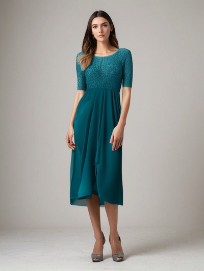 Jara | Sukienka Koronkowa Midi - Elegancja i Komfort