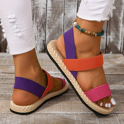 Otwarte palce u stóp, sprężyste paski, naśladowanie Espadrille Sole, buty plażowe