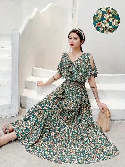 Sukienka Boho Maxi z kwiecistym nadrukiem Summer Resort Style Elegancki krój
