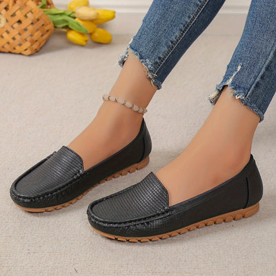 Letnie loafersy damskie - wygodne buty wsuwane z flanelową podszewką