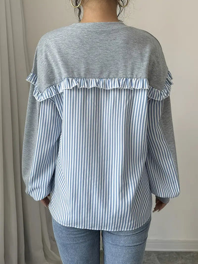 Elegancka modna bluza z detalami w paski