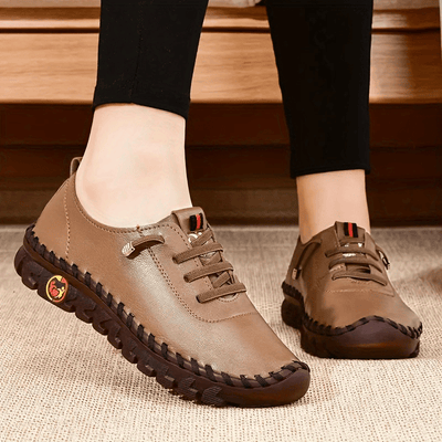 Damskie wsuwane loafersy - Lekkie buty casualowe ze sztucznej skóry z gumową podeszwą