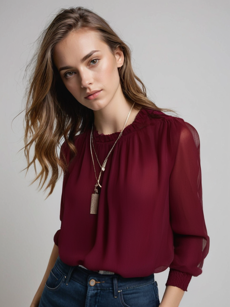 Elegancka bluzka damska z długim rękawem – Casual i stylowa