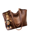 Emma Rustic Edge Tote – Przestronna Torebka Vintage z Ekologicznej Skóry z Ozdobnym Breloczkiem