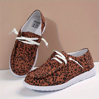 Damskie loafersy - Stylowe buty letnie ze sznurowadłami i nadrukiem