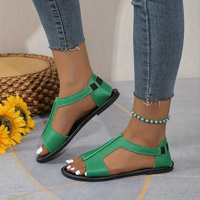 Letnie sandały damskie, lekkie buty plażowe typu peep-toe