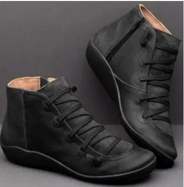 Botki damskie – retro, modne i wygodne | Płaskie, sznurowane buty