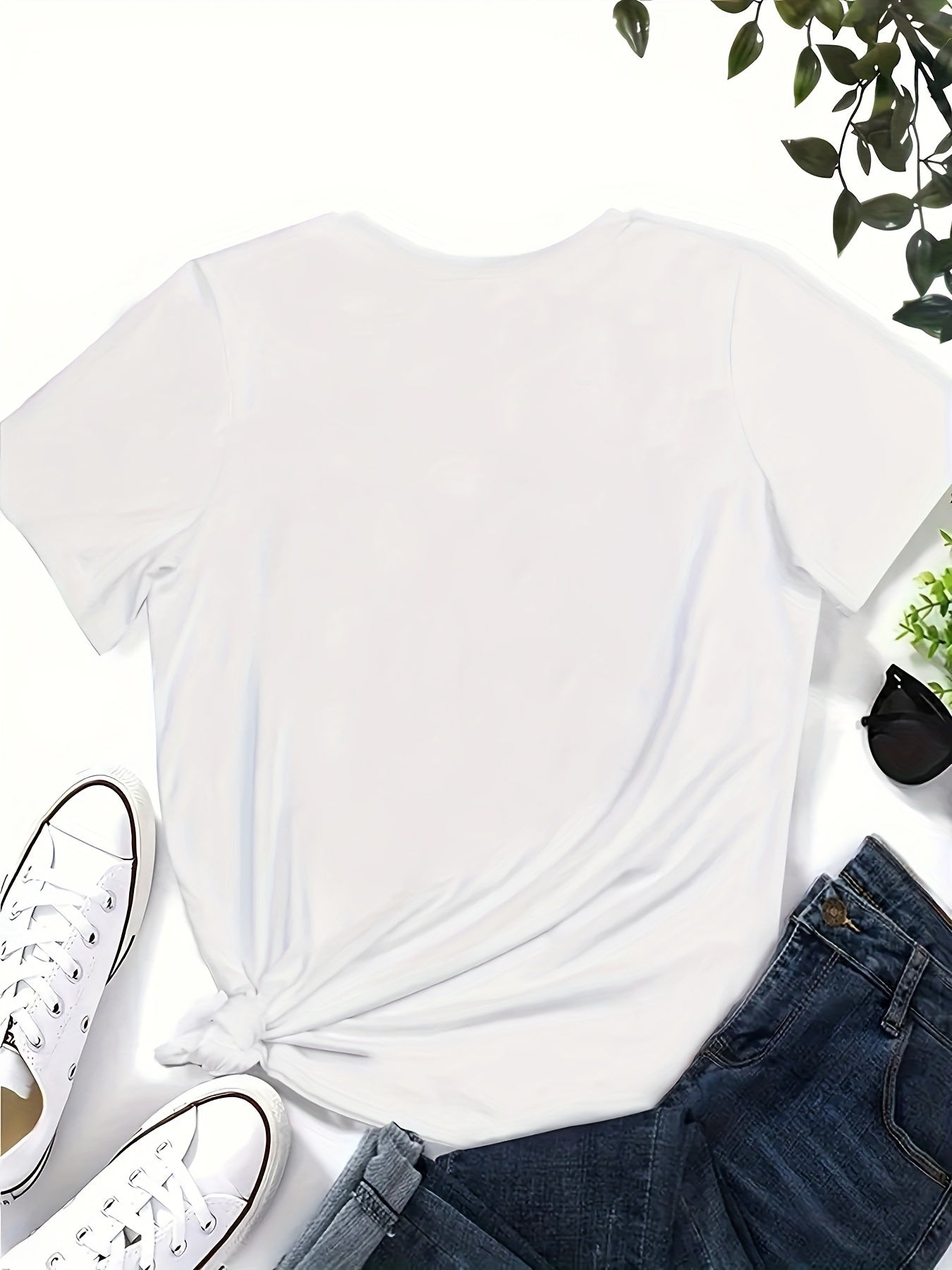 T-shirt z krótkim rękawem dla kobiet z oddechem dla zwierząt, okrągły dekolt