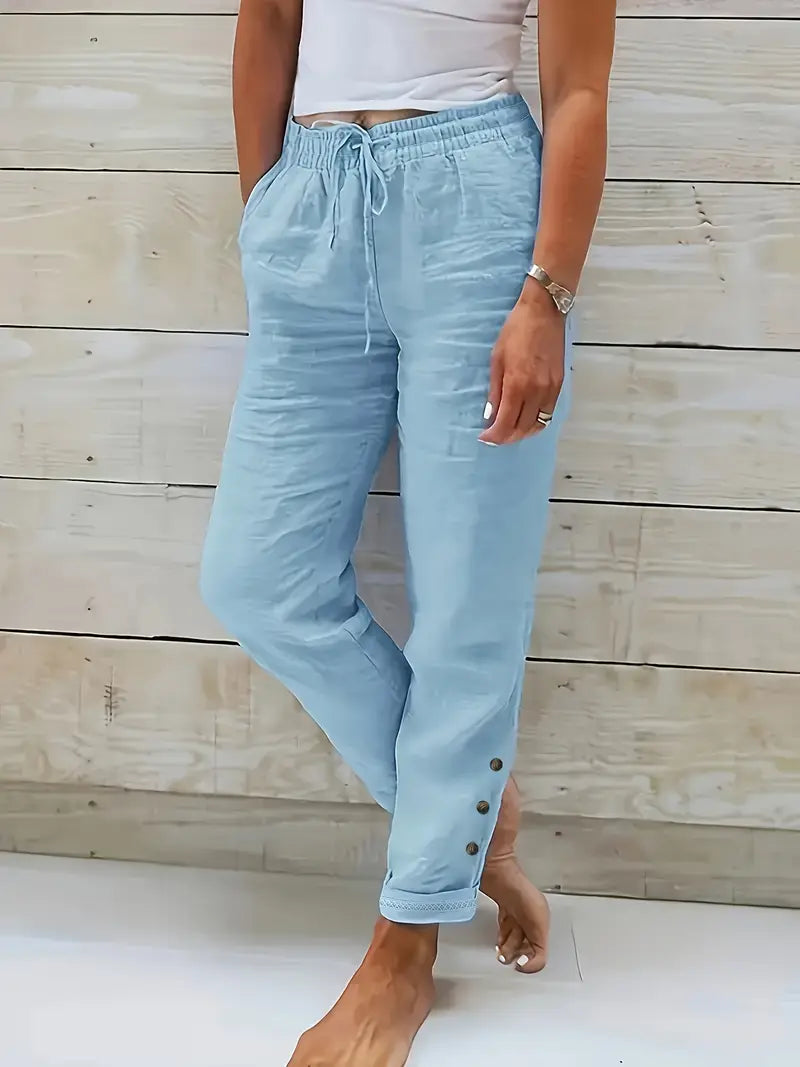 Chique Plus-maat Light Blue Rights Broek voor Dames